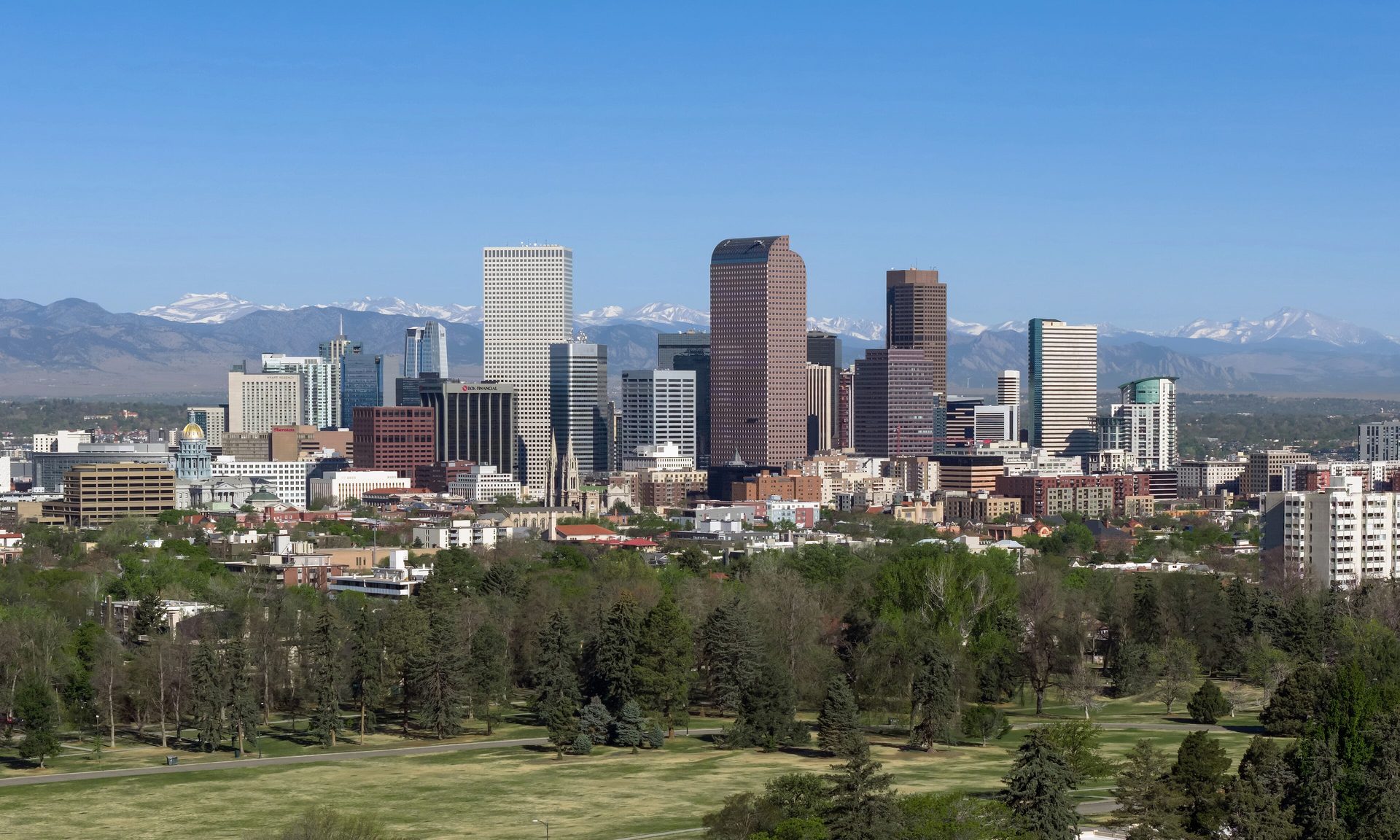 Denver skyline against the Front Range