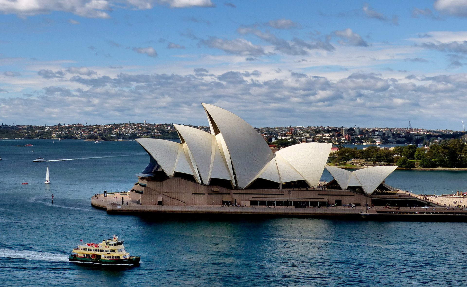 Sydney Opera House and Harbour Bridge at golden hour