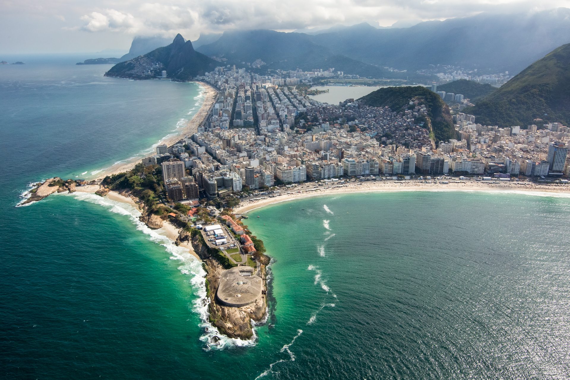 Ipanema beach and the Two Brothers peaks