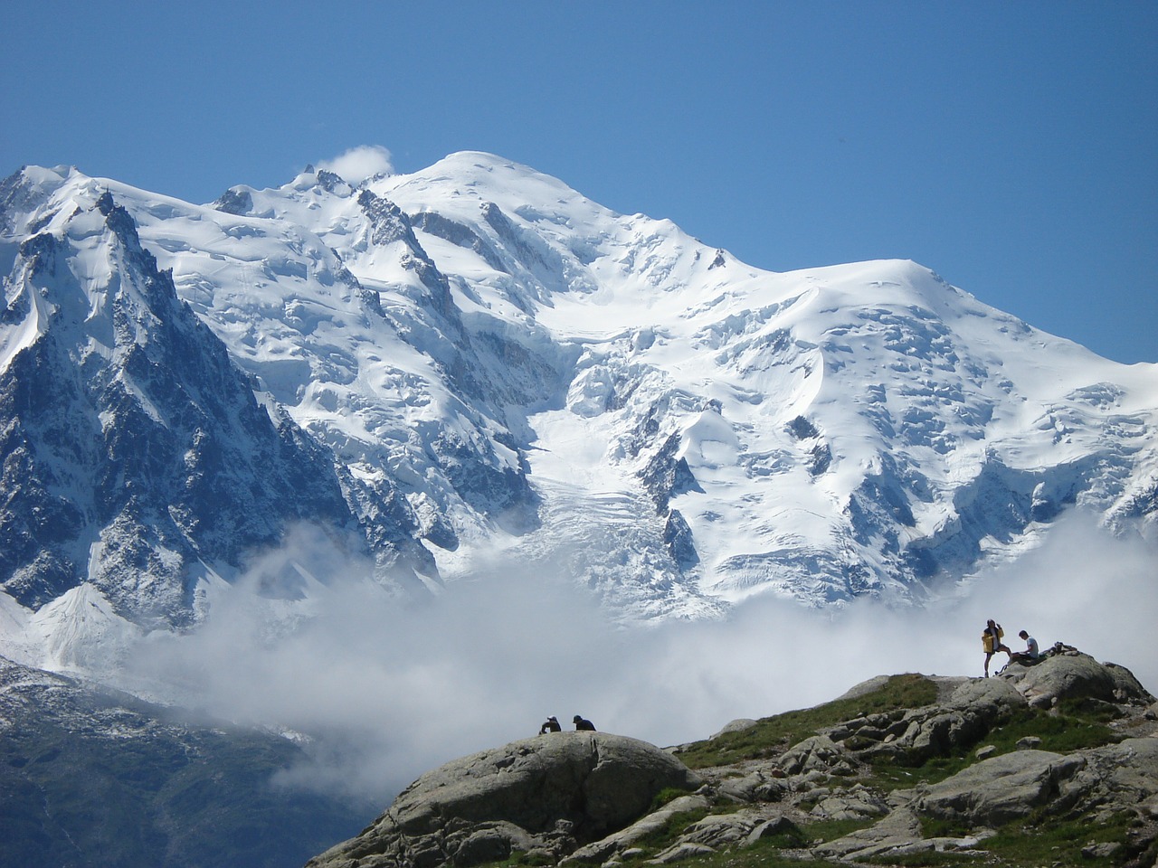Mont Blanc and the French Alps above the clouds