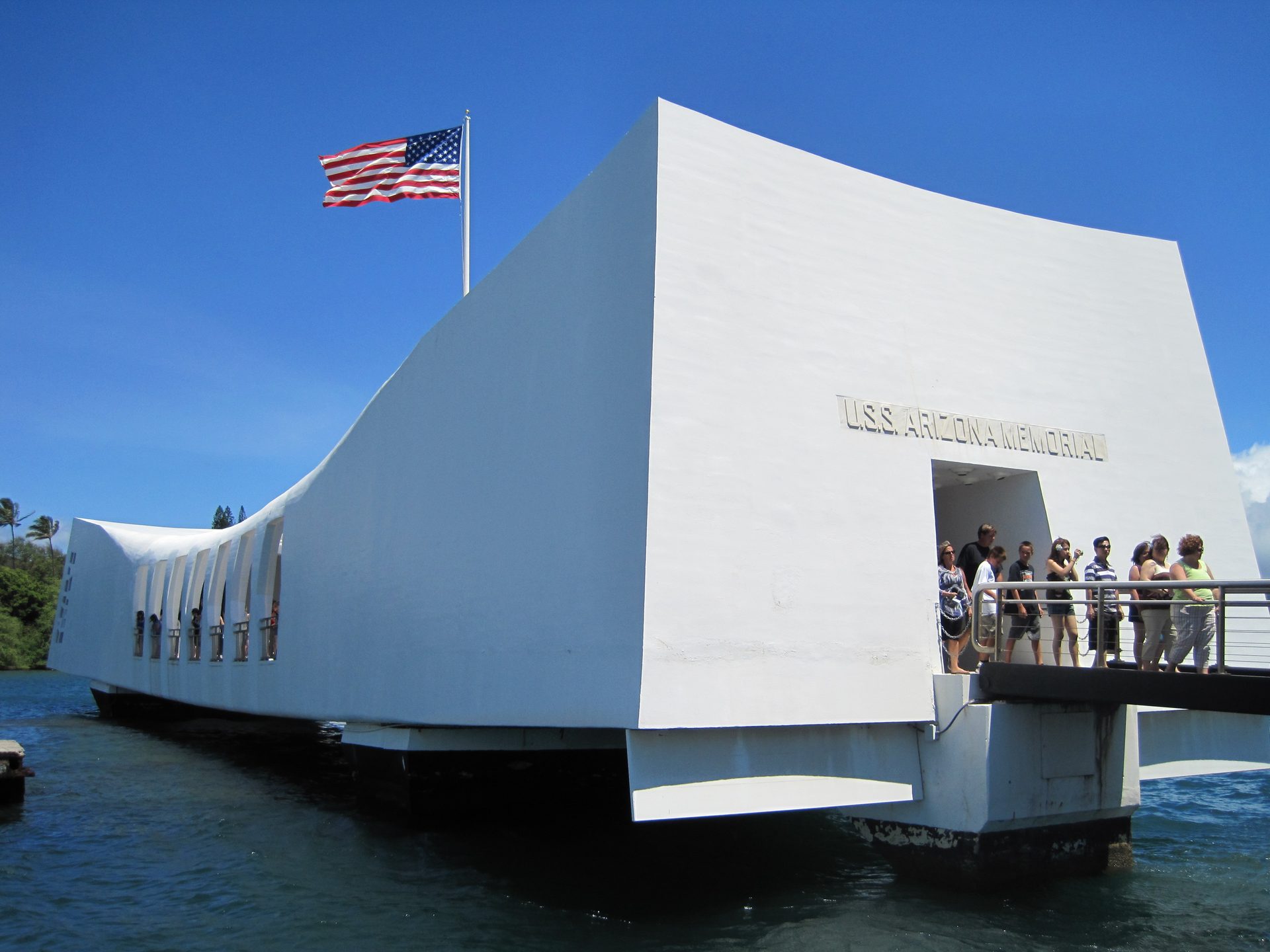 The USS Arizona Memorial at Pearl Harbor