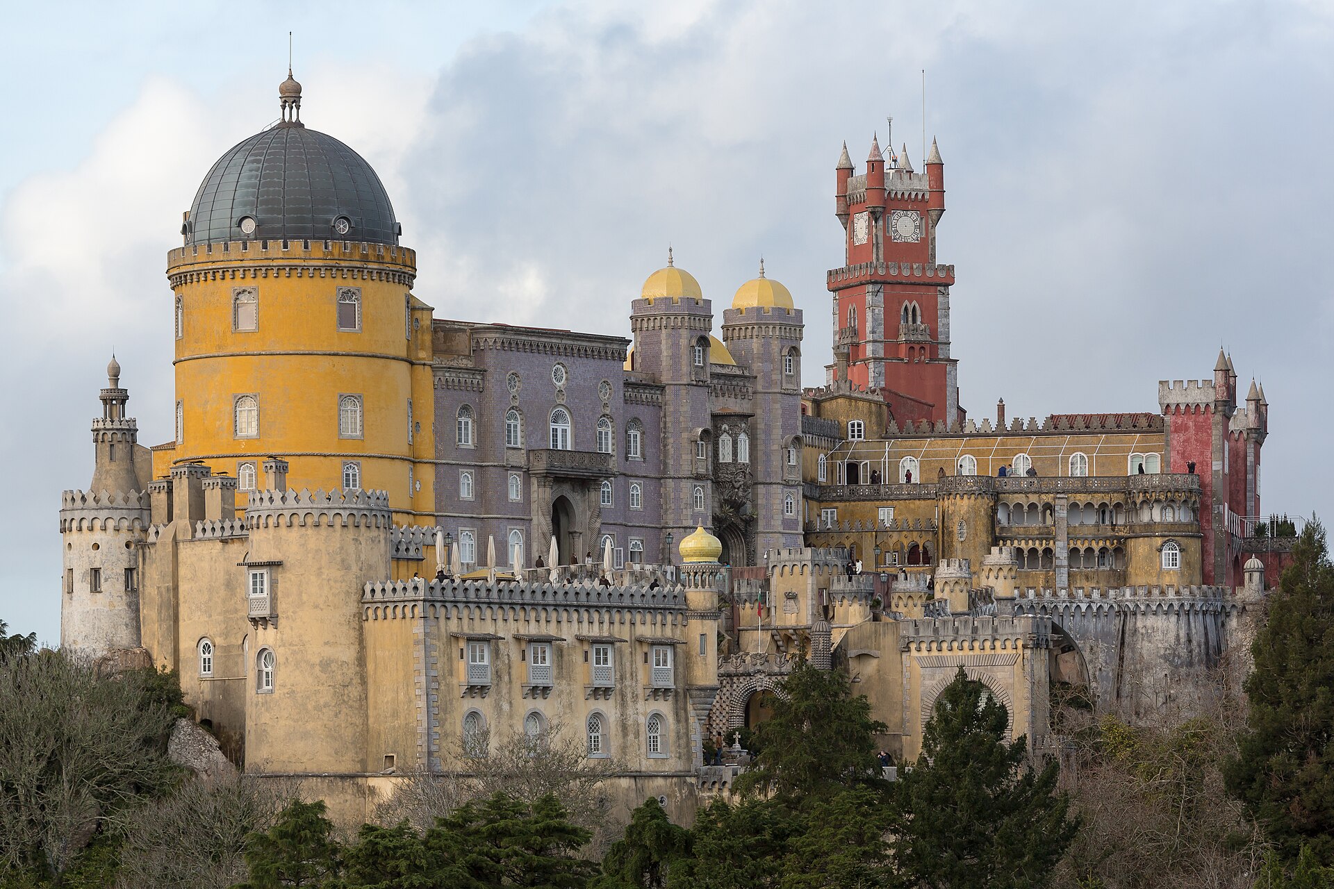 Pena Palace in Sintra with its colorful turrets