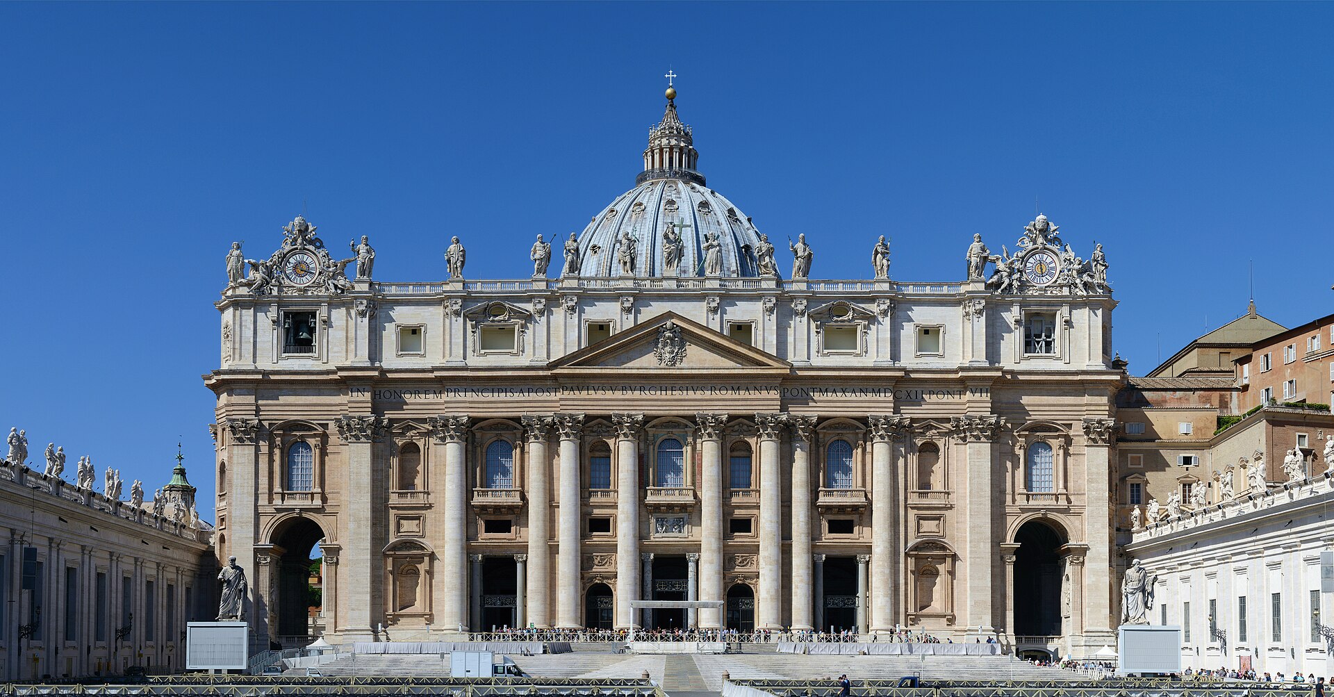 St. Peter's Basilica and its dome seen from the square