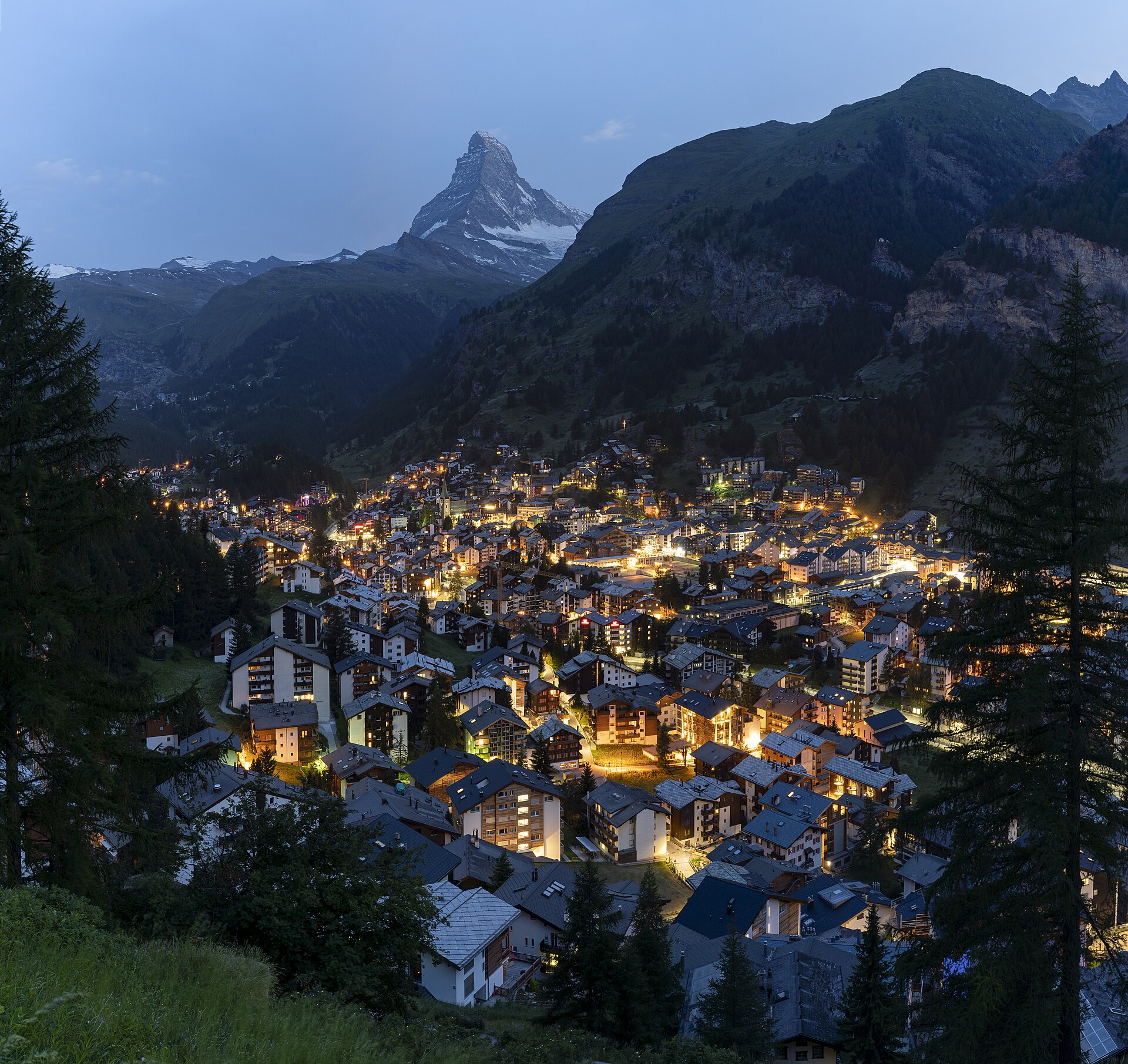 Zermatt village with the Matterhorn behind